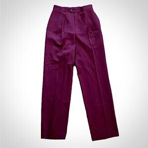 Collectibles Vintage 1980s Burgundy Wool Pleated Trousers Womens 12